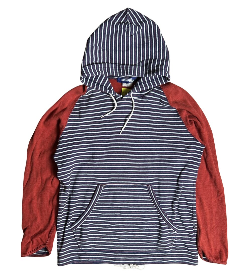 Junya Watanabe Comme Des Garçons MAN Pullover Mens M Blue Striped Hooded
